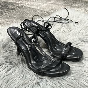 NOMI Y2K 2000's Black Strappy Heel Womens Size 9